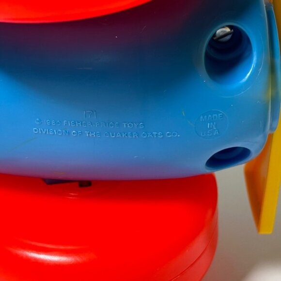 Vintage 80s Fisher Price Pull Along Airplane Pull Toy #171 Made in A - Picture 7 of 7